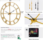32 Inch Large Wall Clock for Living Room Decor – Easy-Assembly Silent - Image 2