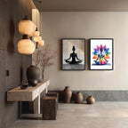 GELDSTEI Wood Framed Zen Wall Art, Chakra Yoga Wall Decor, Colorful Meditation - Image 6