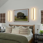 Modern Plug in Wall Sconces, 23.6 inch Faux Wood Texture Finish LED Long Wall - Image 9