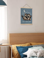 Foritho Funny Motivational Raccoon Meme Poster Wall Art Framed - Image 3