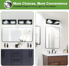 360° Rotate LED Bathroom Vanity Light Fixtures, 900LM Acrylic Matte Black - Image 6