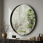 VooBang 24 inch Round Bathroom Mirror, Balck Modern Circle Wall Mounted Mirror - Image 5