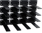 16 Pack - 6 inch Black Hidden L Shelf Bracket Iron Floating Shelf Brackets by MHMYDZ