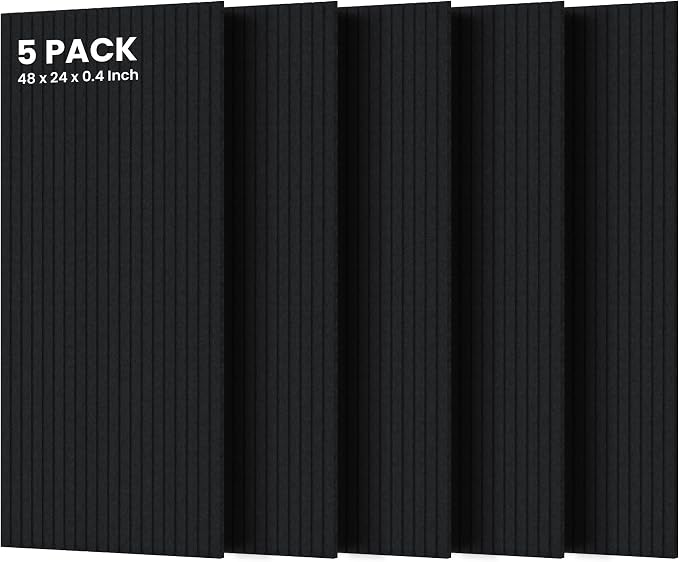 5 Pack Acoustic Panels, 47.2 x 23.6 x 0.35 Inch Sound Proof Panels by TO-TH