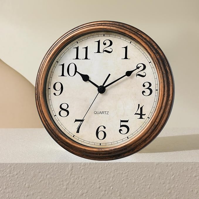 Wall Clock, Vintage Battery Operated, Retro Silent Non Ticking Decorative Clocks - Image 4