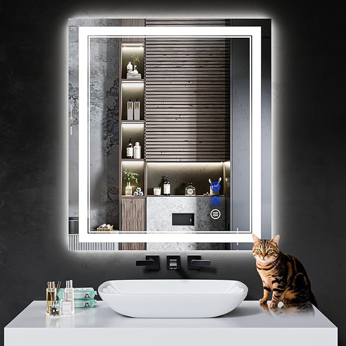 36"x28" LED Bathroom Mirror by INFINIGLASS