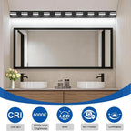 IZORRO LED Modern Bathroom Lights Fixtures, Matte Black Acrylic Wall Lighting - Image 4