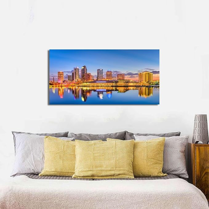 AIYISU Florida Skyline Wall Art USA City Poster Tampa Cityscape Picture Modern - Image 5