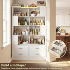 Armocity Corner Bookshelf with Drawers, 7 Tier Corner Book Shelf Display - Image 7