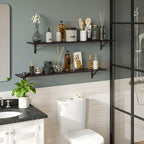 DINZI LVJ Long Wall Shelves, 55.1Inch Wall Mounted Shelves Set of 2, Extra - Image 2