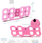 KOSUMOSU Pink LED Clock 3D Wall Clock 9.7" Table Clock - Image 4
