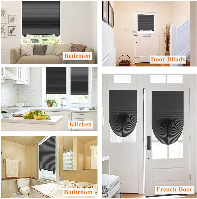 Window Blinds Cordless Blackout No Drill Cut to Size Clip On Stick On Self - Image 2