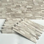 SUNWINGS 5-Sheet Peel and Stick Mosaic Natural 3D Stone Self Adhesive Marble - Image 3