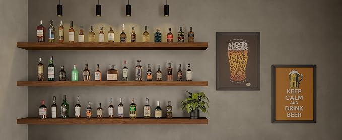 ROGMARS 72 Inches Long Walnut Floating Shelves, Rustic Solid Wood Farmhouse - Image 7