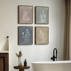 Boho Framed Botanical Wall Art for Bedroom, 4 Piece Vintage Neutral Floral - Image 4