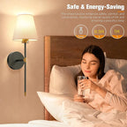 NIORSUN Battery Operated Wall Sconce Set of 2, 9 Colors Wireless Wall Lamps - Image 5
