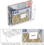 YBING Wall File Organizer White 6 Pack Mesh Hanging File Holder Organizer Metal - Image 2