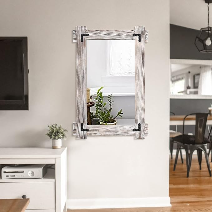MeMoreCool Large White Farmhouse Mirror 40x28 Inch, Wood Framed Decorative Wall - Image 8