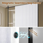 100% Blackout Room Divider Curtains Sets White W100 x L96 in 2 Panels No Drill - Image 6