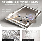 USHOWER LED Bathroom Mirror 24x32 Inch Tempered Glass - Image 6