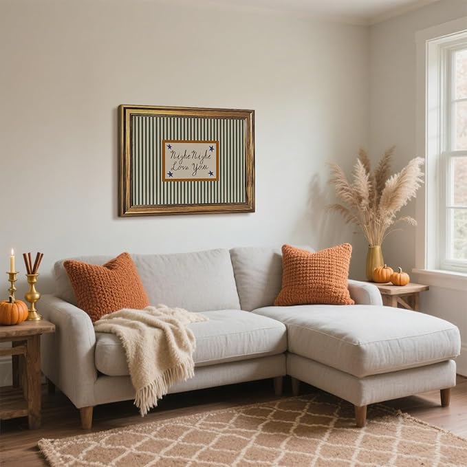 Yermidi Vintage Gold Frame Night Night Love You Wall Art Mid Century Modern - Image 4