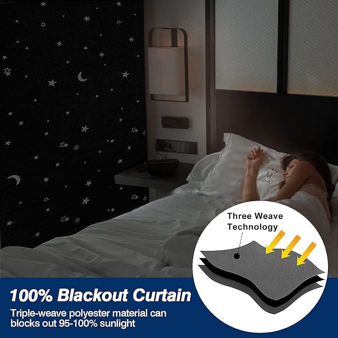 Magnetic Blackout Shades Temporary Blackout Curtains 100% Blackout Blind Window - Image 3