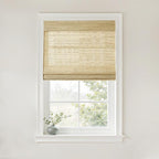 TWOPAGES Woven Bamboo Cordless Roman Shades, Custom No Drill or Motorized Blinds by TWOPAGES