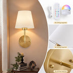 Battery Operated Wall Sconce Set of 2, Rechargeable Wireless Wall Lights - Image 2
