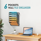 SUPEASY 6 Tier Wall File Organizer, Hanging Wall Mounted Mail Organizer - Image 6