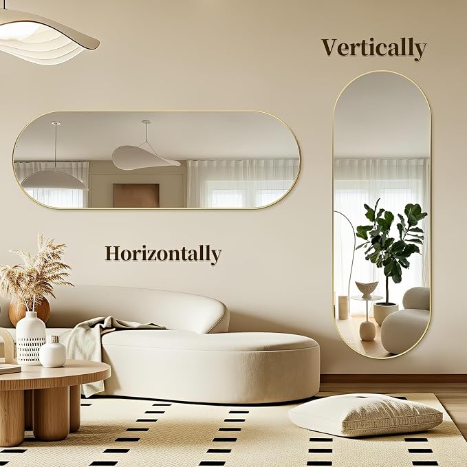 Oval Full Length Mirror, Ultra-Clear Explosion-Proof Dressing Mirror, Simple & - Image 7