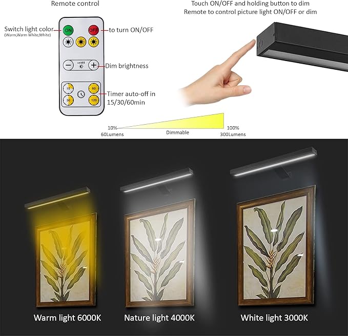 MIOBLUE Wireless Picture Lights, Rechargeable Battery Art Display Light - Image 2