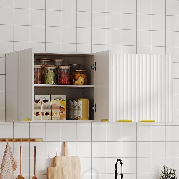 ChooChoo 4 Doors Wall Cabinet Laundry Room, Bathroom Wall Cabinet - Image 5
