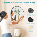 Fabuday Black Round Mirror for Wall 24 inch - Image 5