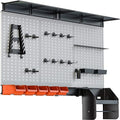 TORACK Pegboard Wall Organizer 4 ft. Garage Metal Pegboard Tool Organizer System by TORACK