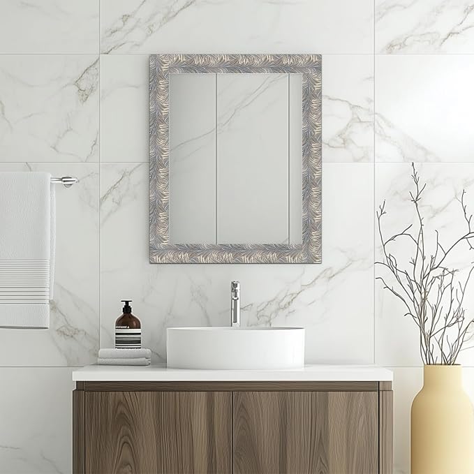 HOMETITUTE Wallpaper Border Peel and Stick Wall Border Silver Feather Texture - Image 6