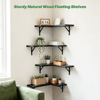 NATURE'S SOURCE Corner Floating Shelves Set of 4, Corner Shelves Wall Mounted - Image 5