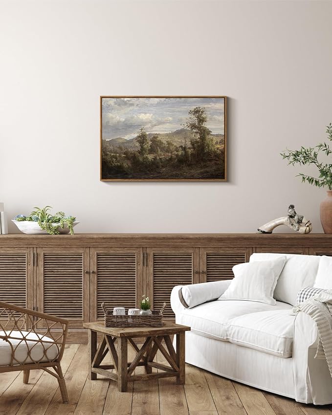 InSimSea Framed Canvas Wall Art Vintage Decor, Nature Landscape Paintings - Image 3