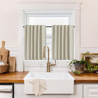 RYB HOME 100% Blackout Basement Curtains 30 inches Long, Heat & UV Blocking by RYBHOME