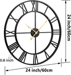 Vantic 24 Inch Large Wall Clock, Roman Numeral Metal Oversized Wall Clocks - Image 8
