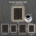 LED Mirror, 28x36 Inch Gradient Front and Backlight Lighted Mirror, 3 Colors - Image 4