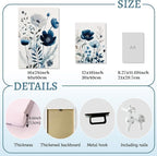 LLEEMPI Framed Navy Blue Floral Wall Art Set of 3, Modern Wildflower Wall Decor - Image 7