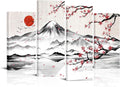 LyerArtork 4 Panel Japanese Ink Painting Wall Art Mount Fuji by LyerArtork