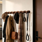 Wood Coat Rack Wall Mount -8 Pack Walnut Coat Hooks - Image 5