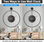 Pytha Sight Large Modern Wall Clock, 34.6×24 Inch Big Metal Minimalist Arabic - Image 3