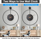 Pytha Sight Large Modern Wall Clock, 30.7× 20 Inch Big Metal Minimalist Arabic - Image 4