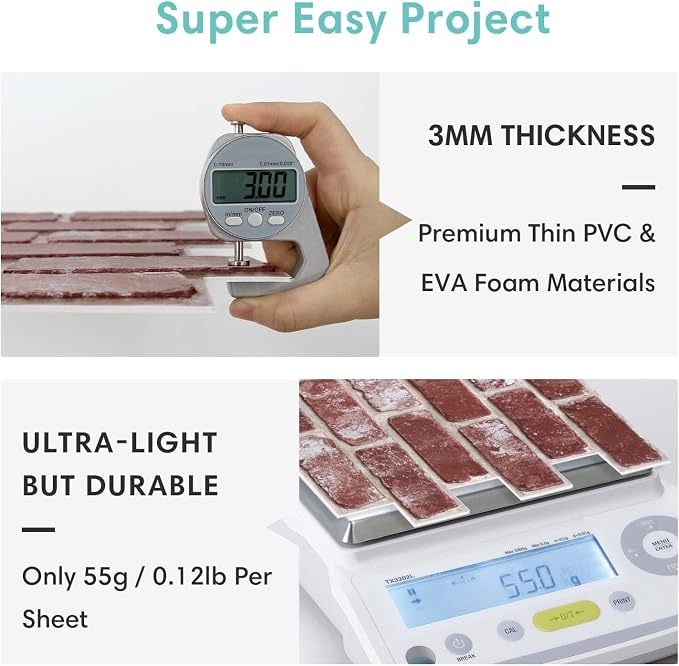 Commomy 3D Peel and Stick Brick Tiles - Image 7