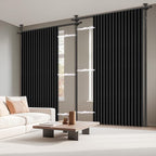 100% Blackout Room Divider Curtains Sets Black 2 Panels W100 x L84in No Drill - Image 9