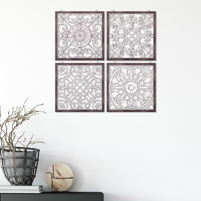 Tatuo 4 Pcs Wood Art Wall Decor Farmhouse Decorative Wood Panels Modern Wall - Image 7