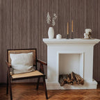Tempaper Textured Brown & Metallic Silver Faux Grasscloth Removable Peel and - Image 4