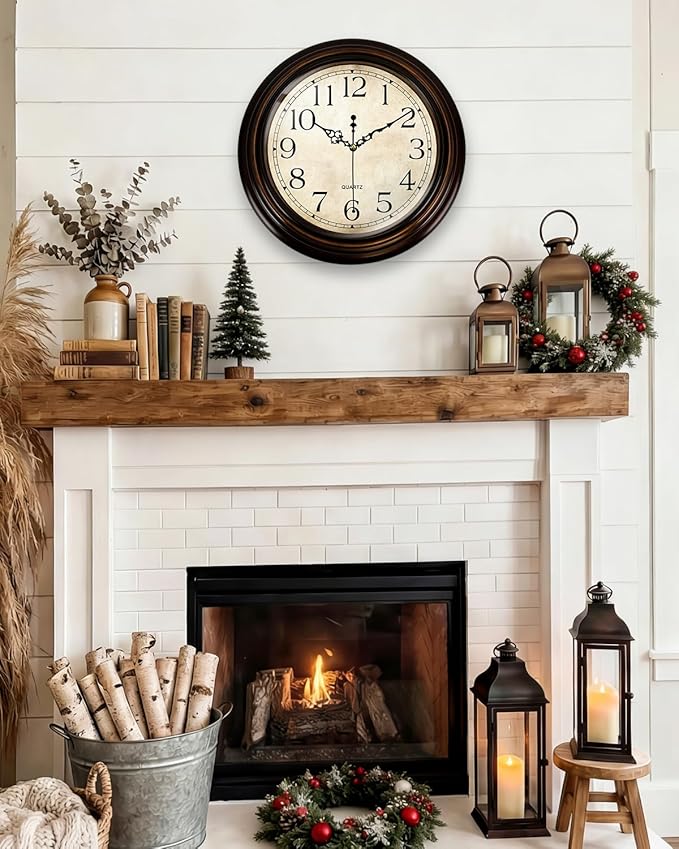 Vintage Wall Clock 13 Inch Quartz Silent Non-Ticking Analog Clock Battery - Image 8